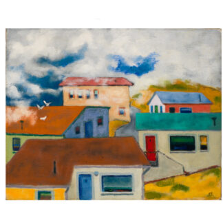 #0016 Gordon B. Evans "Roof Tops by the Sea"