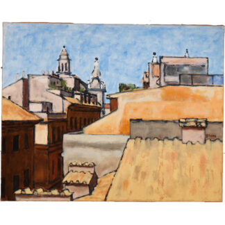 #0085 "Roofs above Via Del Corso II" Gordon B. Evans Painting