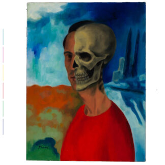 #0181 "Self Portrait at Cemetery" by Gordon B. Evans