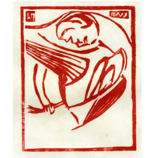 Louis Monza Red Linocut 1990