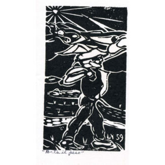 Louis Monza Linocut "Porto il Peso"