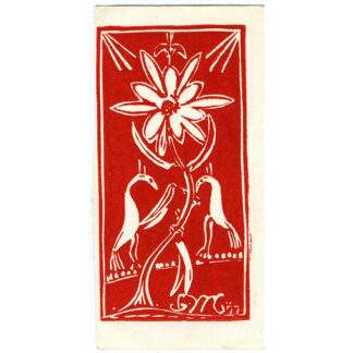 Louis Monza: Red Linocut Untitled, Un-numbered, 1977