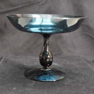 glass cake plate, mid-century